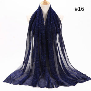 ETOSELL Chiffon Yarn Pearl Crinkle Scarf - Zainab's Closet