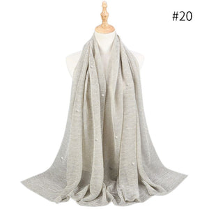 ETOSELL Chiffon Yarn Pearl Crinkle Scarf - Zainab's Closet