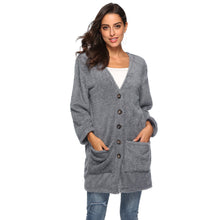 Load image into Gallery viewer, HANDBOY Velvet Fleece Plush Midi Cardigan - Zainab&#39;s Closet