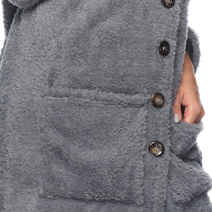 HANDBOY Velvet Fleece Plush Midi Cardigan - Zainab's Closet