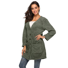 Load image into Gallery viewer, HANDBOY Velvet Fleece Plush Midi Cardigan - Zainab&#39;s Closet