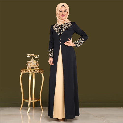Bailunma Dual-Tone Embroidered Abaya - Zainab's Closet