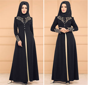 Bailunma Dual-Tone Embroidered Abaya - Zainab's Closet