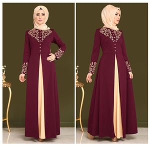 Bailunma Dual-Tone Embroidered Abaya - Zainab's Closet