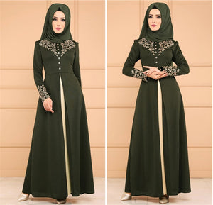 Bailunma Dual-Tone Embroidered Abaya - Zainab's Closet