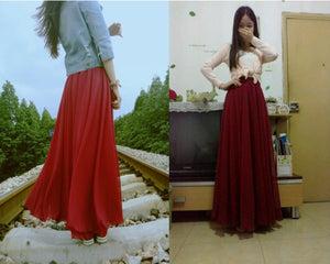 Sherhure Bohemian A-Line Chiffon Skirt - Zainab's Closet