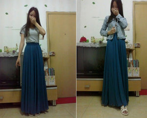 Sherhure Bohemian A-Line Chiffon Skirt - Zainab's Closet