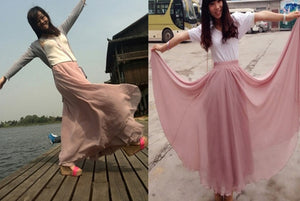 Sherhure Bohemian A-Line Chiffon Skirt - Zainab's Closet