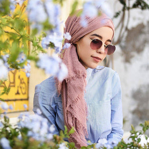 SANMAIHUA Woven Crinkle Scarf - Zainab's Closet