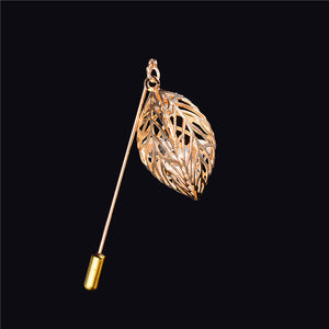 SHUANGR Trendy Crystal Leaf  Brooch - Zainab's Closet