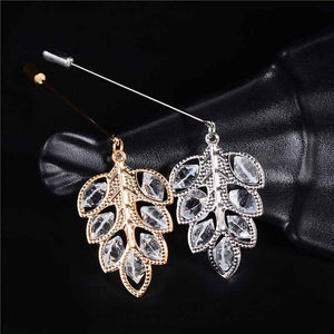 SHUANGR Trendy Crystal Leaf  Brooch - Zainab's Closet