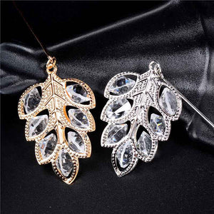 SHUANGR Trendy Crystal Leaf  Brooch - Zainab's Closet