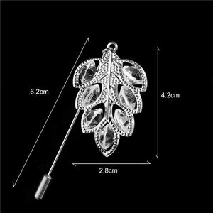 SHUANGR Trendy Crystal Leaf  Brooch - Zainab's Closet