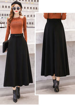 Load image into Gallery viewer, DFRCAEG Ankle Length Maxi Wool Skirt w/ Belt - Zainab&#39;s Closet
