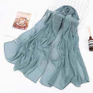 Bubble Pearl Chiffon Headscarf - Zainab's Closet