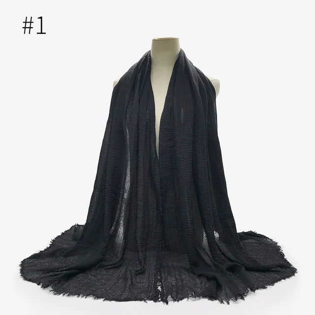 LOVOSME Woven Crinkle Scarves - Zainab's Closet