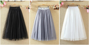 TIGENA Tulle High Waist Pleated Tutu - Zainab's Closet
