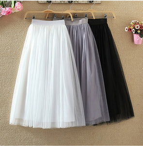 TIGENA Tulle High Waist Pleated Tutu - Zainab's Closet