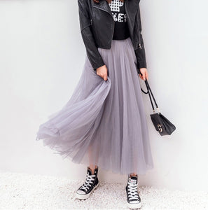 TIGENA Tulle High Waist Pleated Tutu - Zainab's Closet