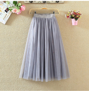 TIGENA Tulle High Waist Pleated Tutu - Zainab's Closet