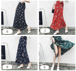 PADEGAO Asymmetrical Printed Chiffon Skirt - Zainab's Closet