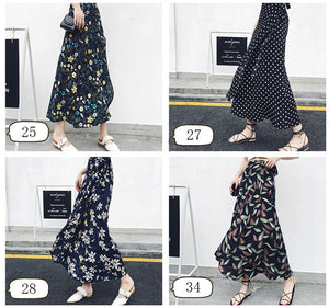 PADEGAO Asymmetrical Printed Chiffon Skirt - Zainab's Closet