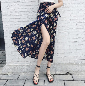 PADEGAO Asymmetrical Printed Chiffon Skirt - Zainab's Closet