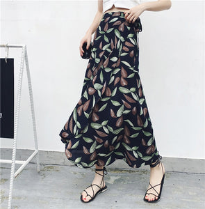 PADEGAO Asymmetrical Printed Chiffon Skirt - Zainab's Closet