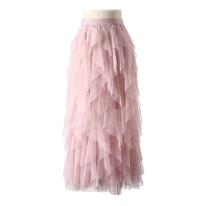 TIGENA Korean Tutu Tulle Pleated Maxi Skirt - Zainab's Closet