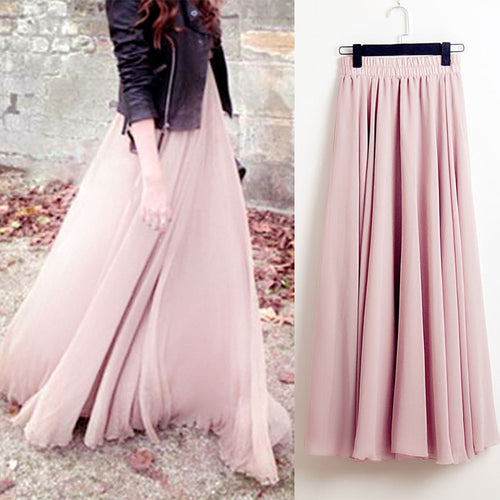 Sherhure Bohemian A-Line Chiffon Skirt - Zainab's Closet