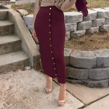 Load image into Gallery viewer, SMILE FISH Buttoned Maxi Pencil Skirt - Zainab&#39;s Closet