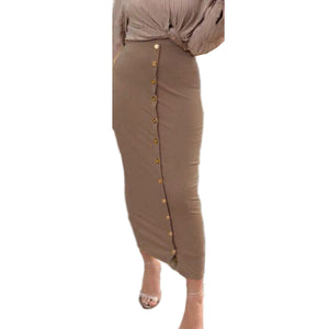 SMILE FISH Buttoned Maxi Pencil Skirt - Zainab's Closet