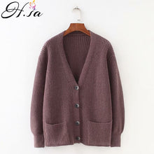 Load image into Gallery viewer, HSA Knitted V-neck Single Breasted Cardigan - Zainab&#39;s Closet
