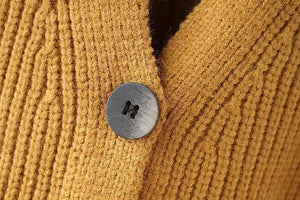 HSA Knitted V-neck Single Breasted Cardigan - Zainab's Closet