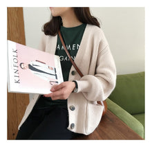 Load image into Gallery viewer, HSA Knitted V-neck Single Breasted Cardigan - Zainab&#39;s Closet