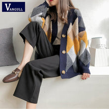Load image into Gallery viewer, VANGULL Autumn Plaid V-Neck Single Breasted Cardigan - Zainab&#39;s Closet