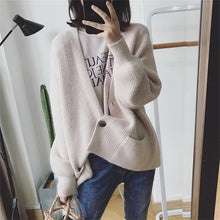 Load image into Gallery viewer, HSA Knitted V-neck Single Breasted Cardigan - Zainab&#39;s Closet