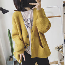 Load image into Gallery viewer, HSA Knitted V-neck Single Breasted Cardigan - Zainab&#39;s Closet