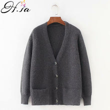 Load image into Gallery viewer, HSA Knitted V-neck Single Breasted Cardigan - Zainab&#39;s Closet