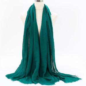 SANMAIHUA Woven Crinkle Scarf - Zainab's Closet