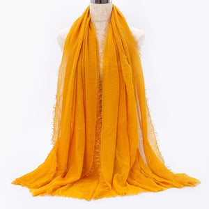 SANMAIHUA Woven Crinkle Scarf - Zainab's Closet