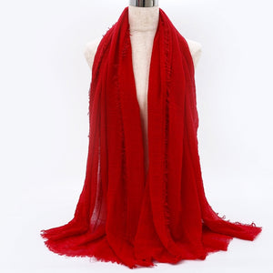 SANMAIHUA Woven Crinkle Scarf - Zainab's Closet