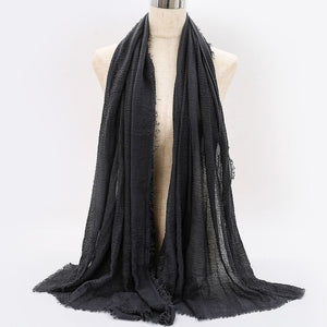 SANMAIHUA Woven Crinkle Scarf - Zainab's Closet