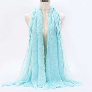 SANMAIHUA Woven Crinkle Scarf - Zainab's Closet