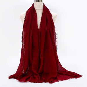 SANMAIHUA Woven Crinkle Scarf - Zainab's Closet