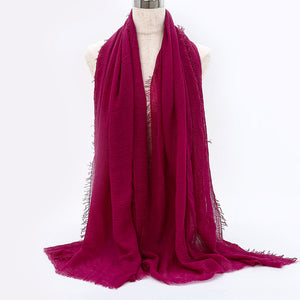 SANMAIHUA Woven Crinkle Scarf - Zainab's Closet