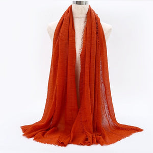 SANMAIHUA Woven Crinkle Scarf - Zainab's Closet