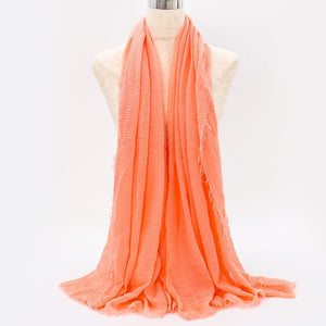 SANMAIHUA Woven Crinkle Scarf - Zainab's Closet