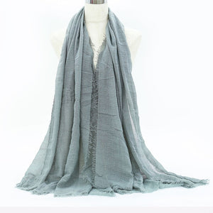 SANMAIHUA Woven Crinkle Scarf - Zainab's Closet