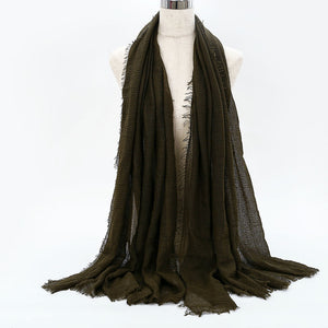 SANMAIHUA Woven Crinkle Scarf - Zainab's Closet